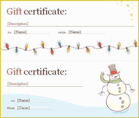 Christmas Blank Gift Certificate Template Free Of Word Certificate Template 49 Free Download Samples