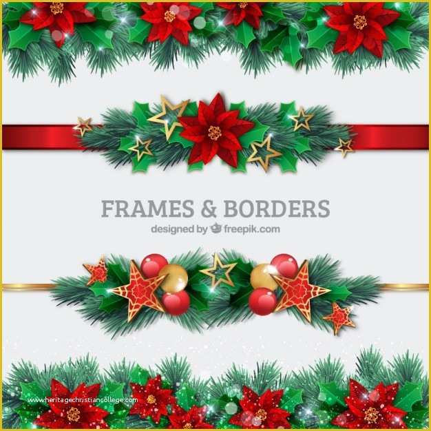 Christmas Border Templates Free Download Of Christmas Borders Set Vector