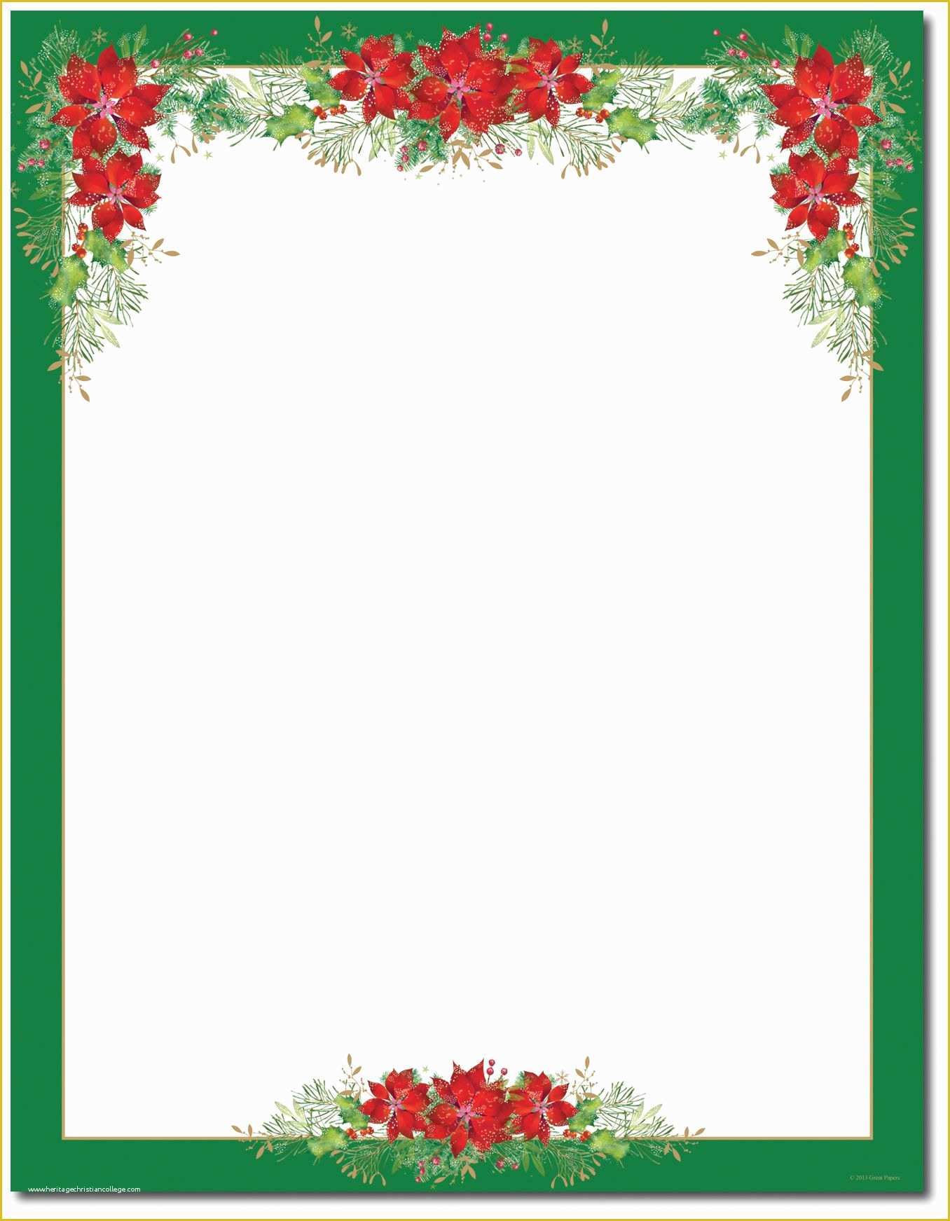 Christmas Border Templates Free Download Of Poinsettia Valance Letterhead Holiday Papers