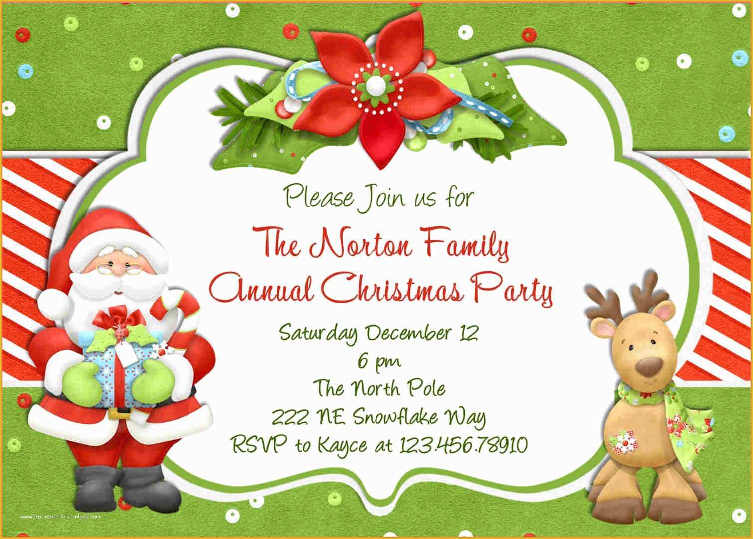 Christmas Card Invitation Templates Free Of 15 Christmas Party Invitation Template