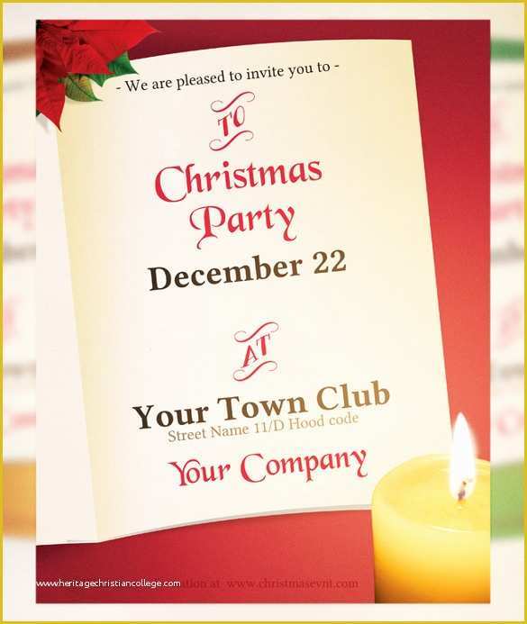 Christmas Card Invitation Templates Free Of 20 Christmas Invitation Templates Free Sample Example