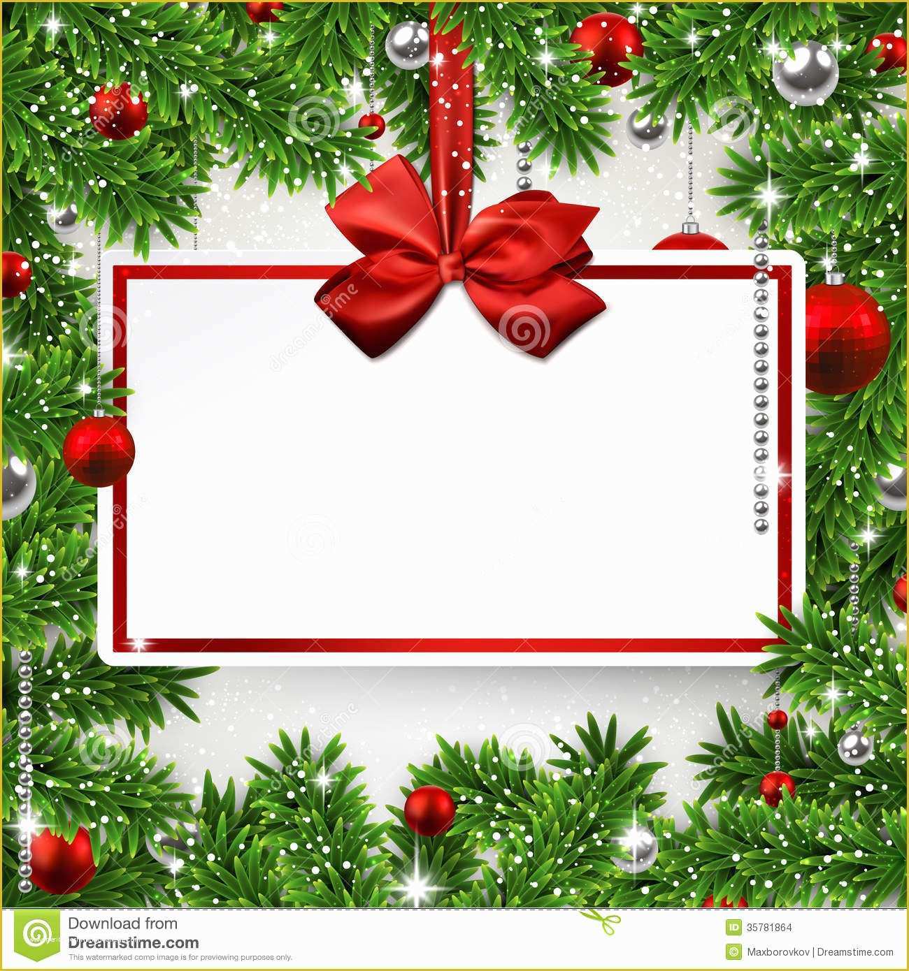 Christmas Card Invitation Templates Free Of Christmas Frame with Invitation Card Stock Vector