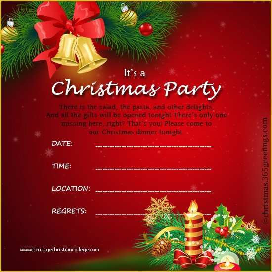 Christmas Card Invitation Templates Free Of Christmas Invitation Template and Wording Ideas