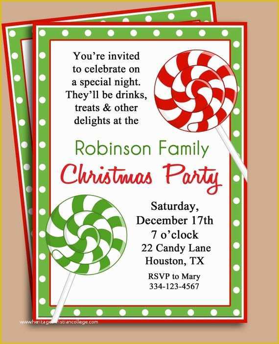Christmas Card Invitation Templates Free Of Christmas Party Invitation Printable Lollipop Dreams