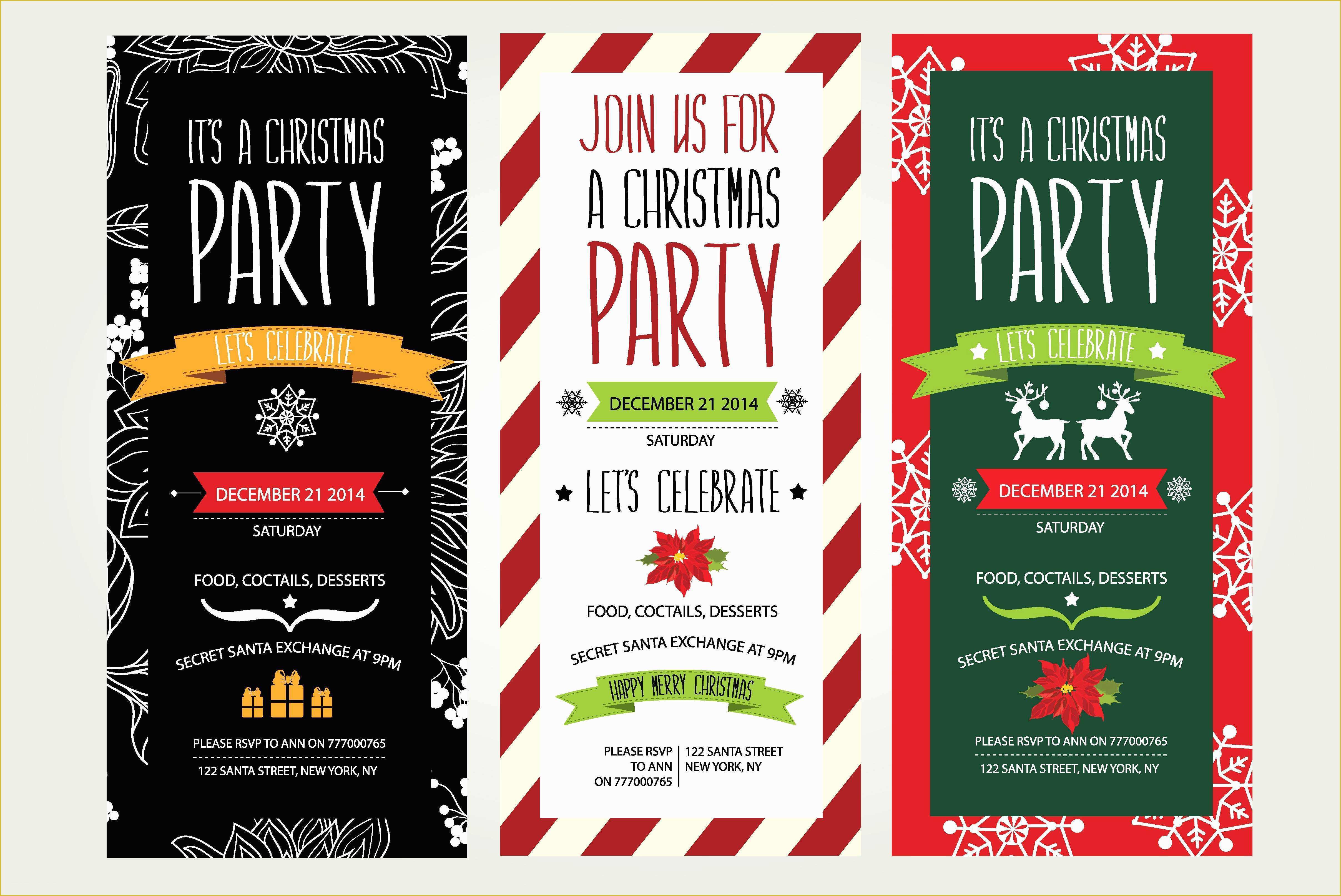 Christmas Card Invitation Templates Free Of Christmas Party Invitation Template