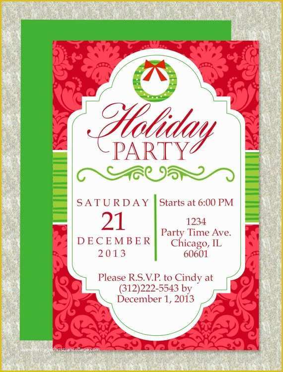 Christmas Card Invitation Templates Free Of Christmas Party Microsoft Word Invitation Template