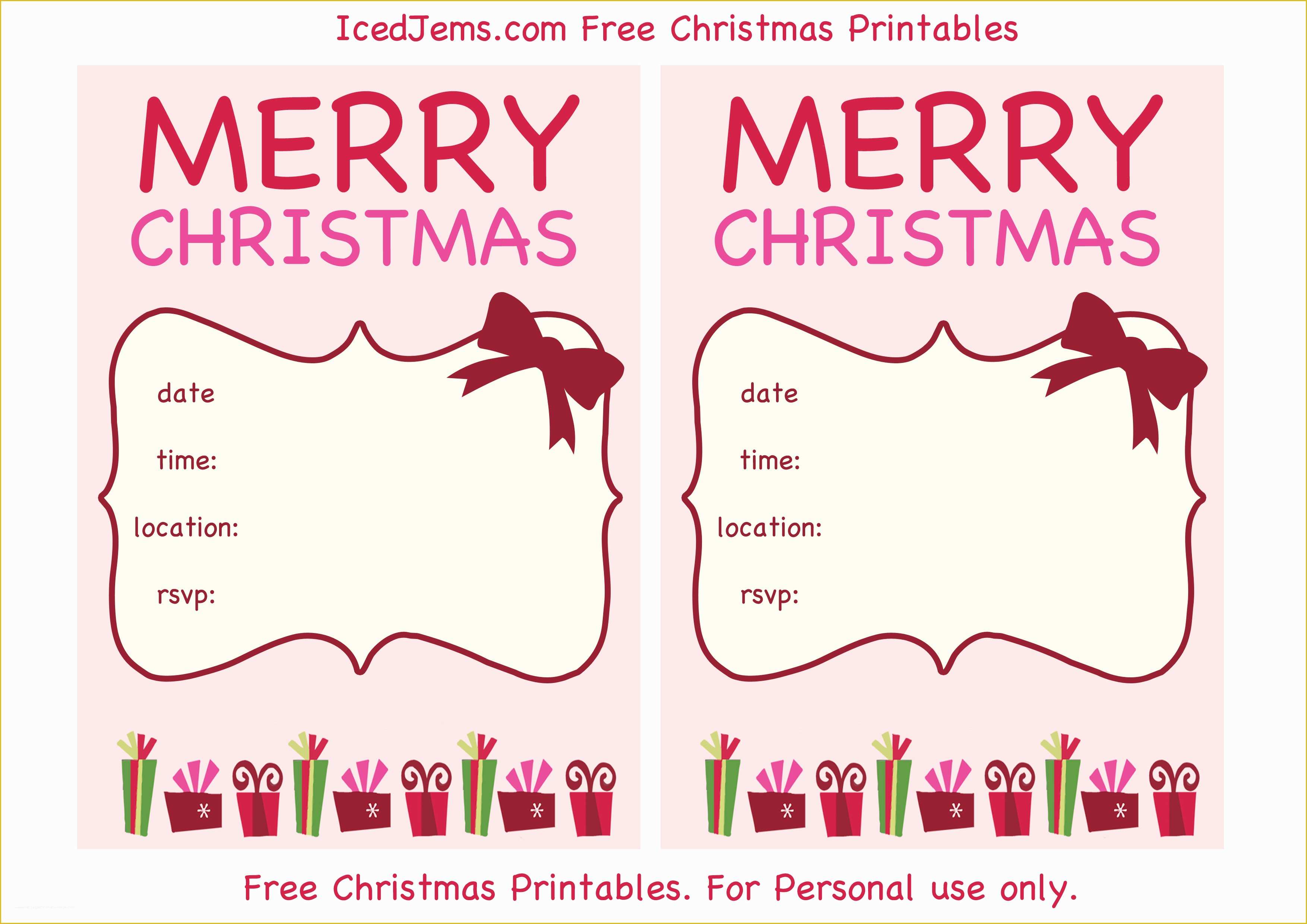 Christmas Card Invitation Templates Free Of Free Christmas Party Printables