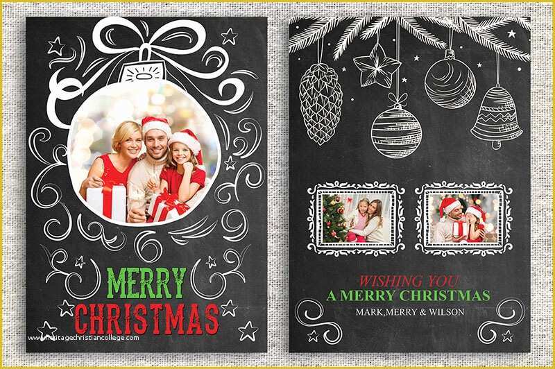 Christmas Card Print Templates Free Of 18 Printable Christmas Thank You Card Templates Free