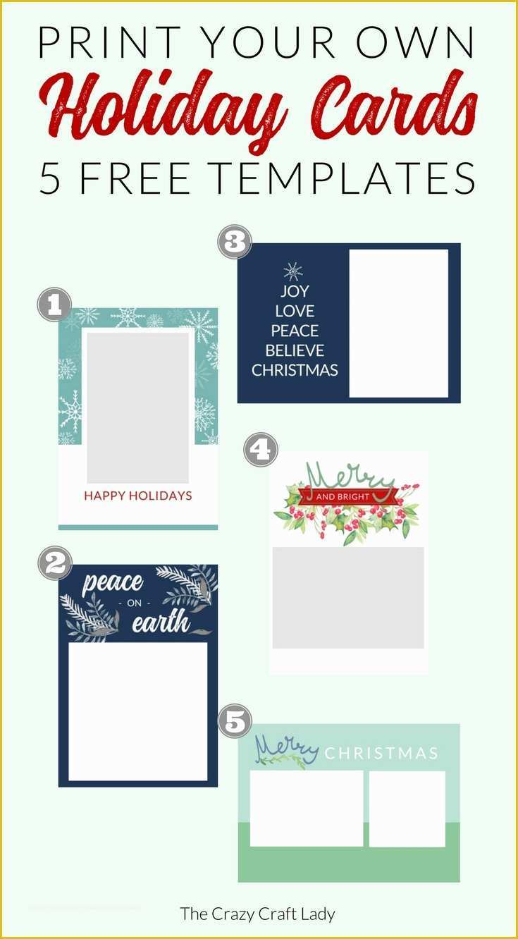 Christmas Card Print Templates Free Of Free Christmas Card Templates the Crazy Craft Lady