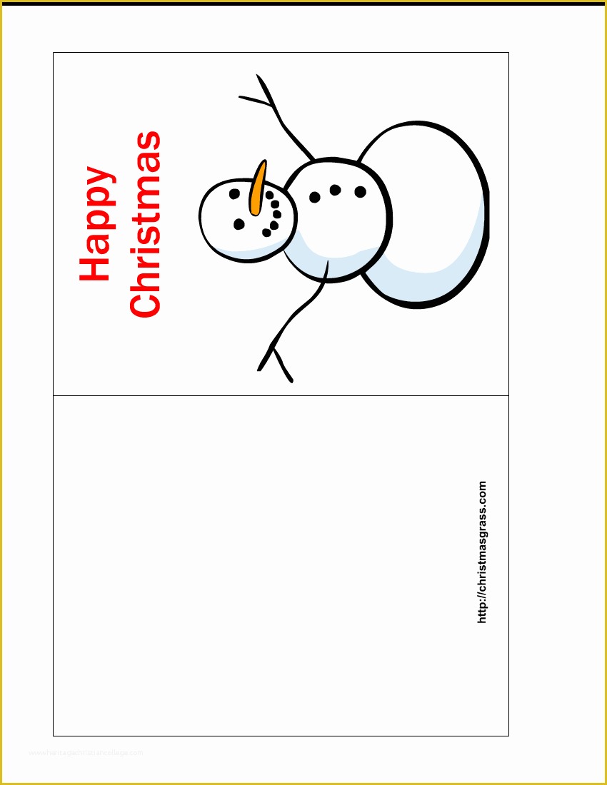 Christmas Card Print Templates Free Of Free Printable Happy Christmas Card with Snowman