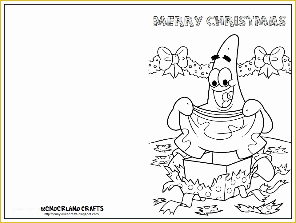 Christmas Card Print Templates Free Of Wonderland Crafts Spongebob