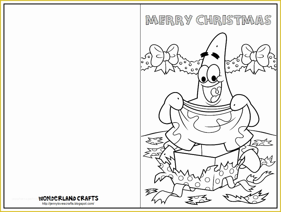 Christmas Card Print Templates Free Of Wonderland Crafts Spongebob