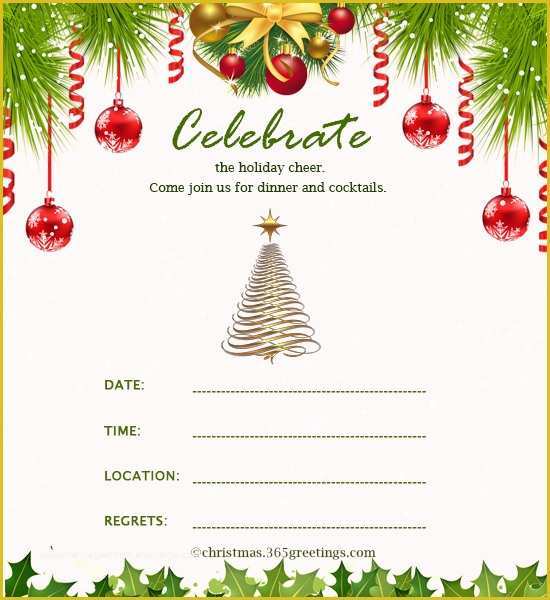 Christmas Email Invitations Templates Free Of Christmas Invitation Template and Wording Ideas
