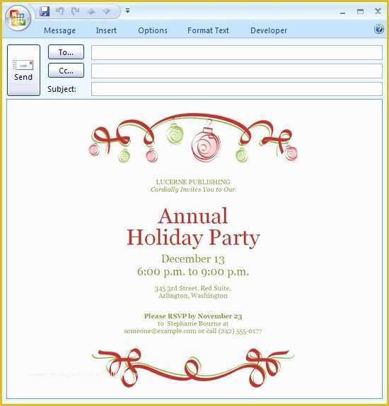 Christmas Email Invitations Templates Free Of Christmas Party Invitation Email Templates Free