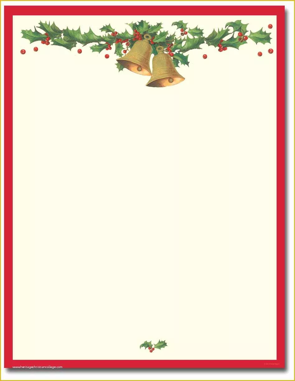 Christmas Letter Border Templates Free Of Antique Bells Letterhead