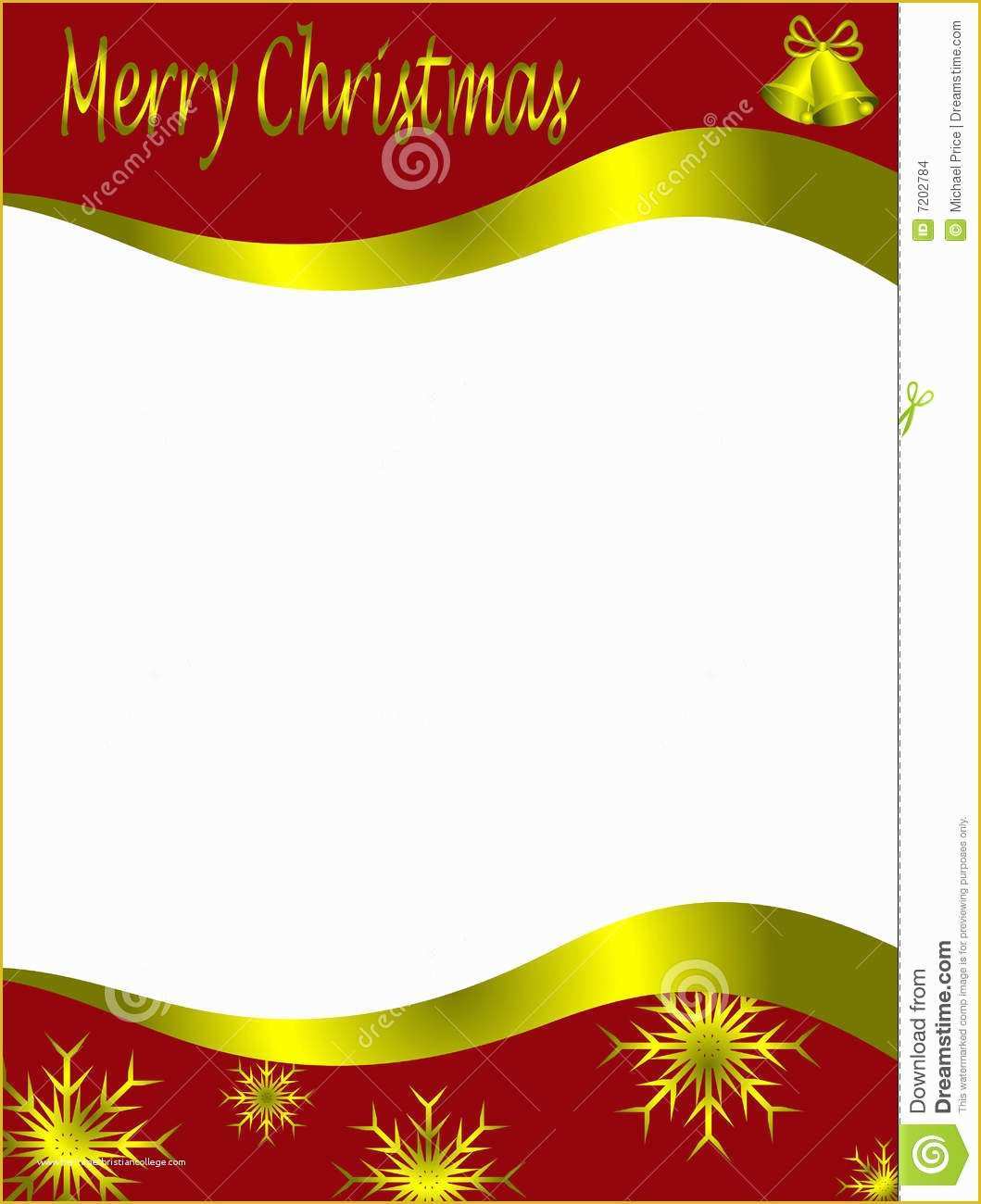 Christmas Letter Border Templates Free Of Christmas Letter Template Stock Vector Illustration Of