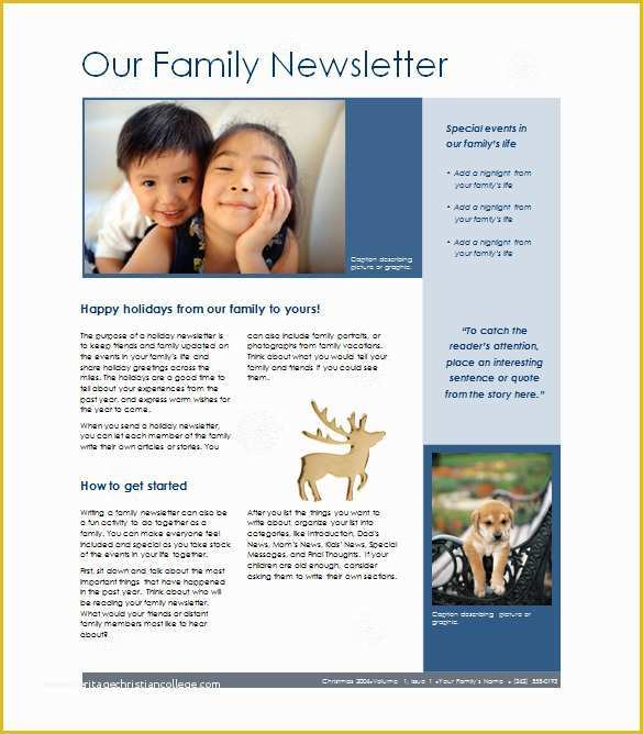 Christmas Newsletter Templates Free Printable Of 7 Family Newsletter Templates – Free Word Documents