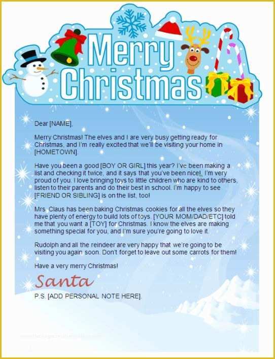 Christmas Newsletter Templates Free Printable Of A Cute Ms Word Santa Letter Template From Christmas Letter
