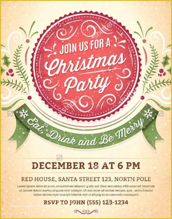 Christmas Party Flyer Template Free Of 21 Christmas Party Invitation Templates Free Psd Vector Ai