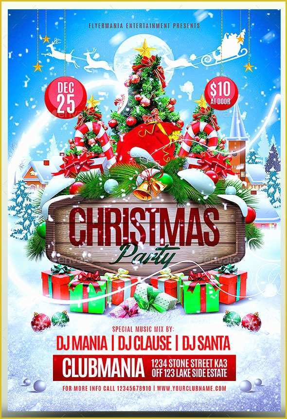 Christmas Party Flyer Template Free Of 25 Christmas &amp; New Year Party Psd Flyer Templates