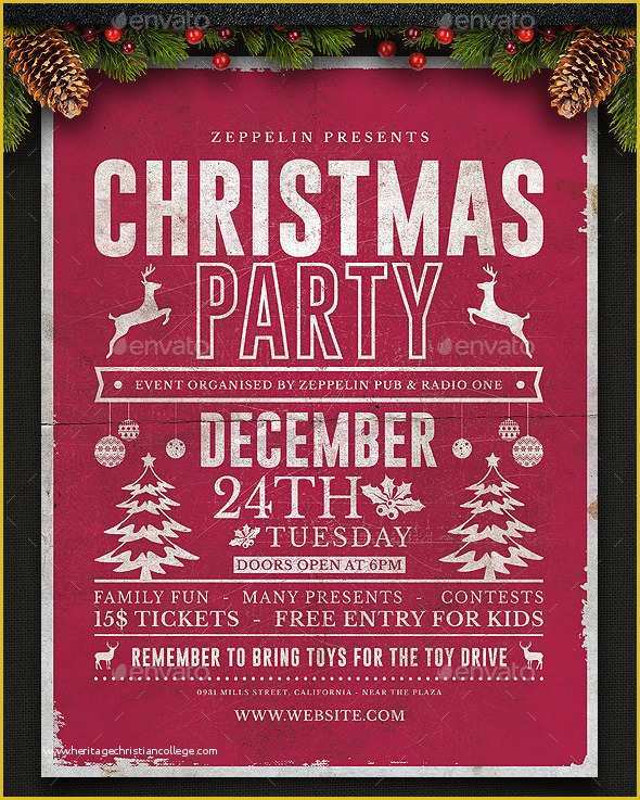 Christmas Party Flyer Template Free Of 25 Christmas Psd Flyers
