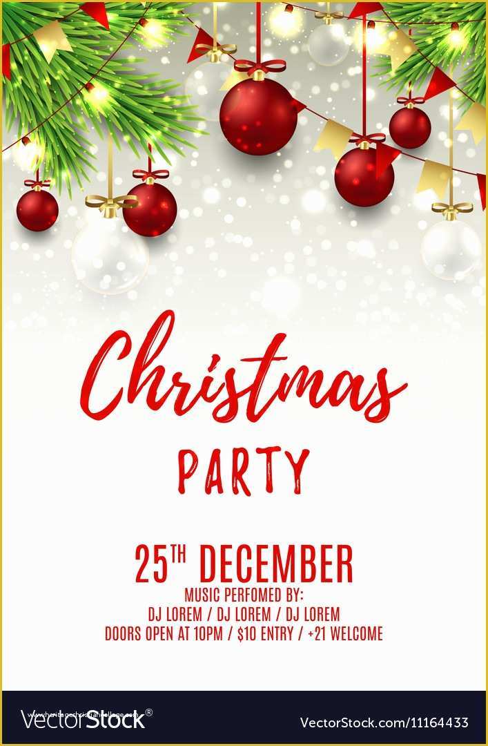 Christmas Party Flyer Template Free Of Christmas Party Flyer Template Royalty Free Vector Image