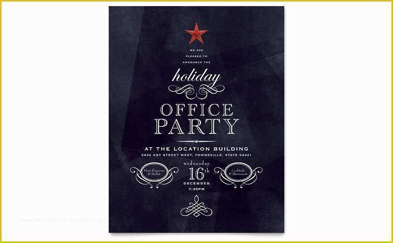 Christmas Party Flyer Template Free Of Fice Holiday Party Flyer Template Word & Publisher