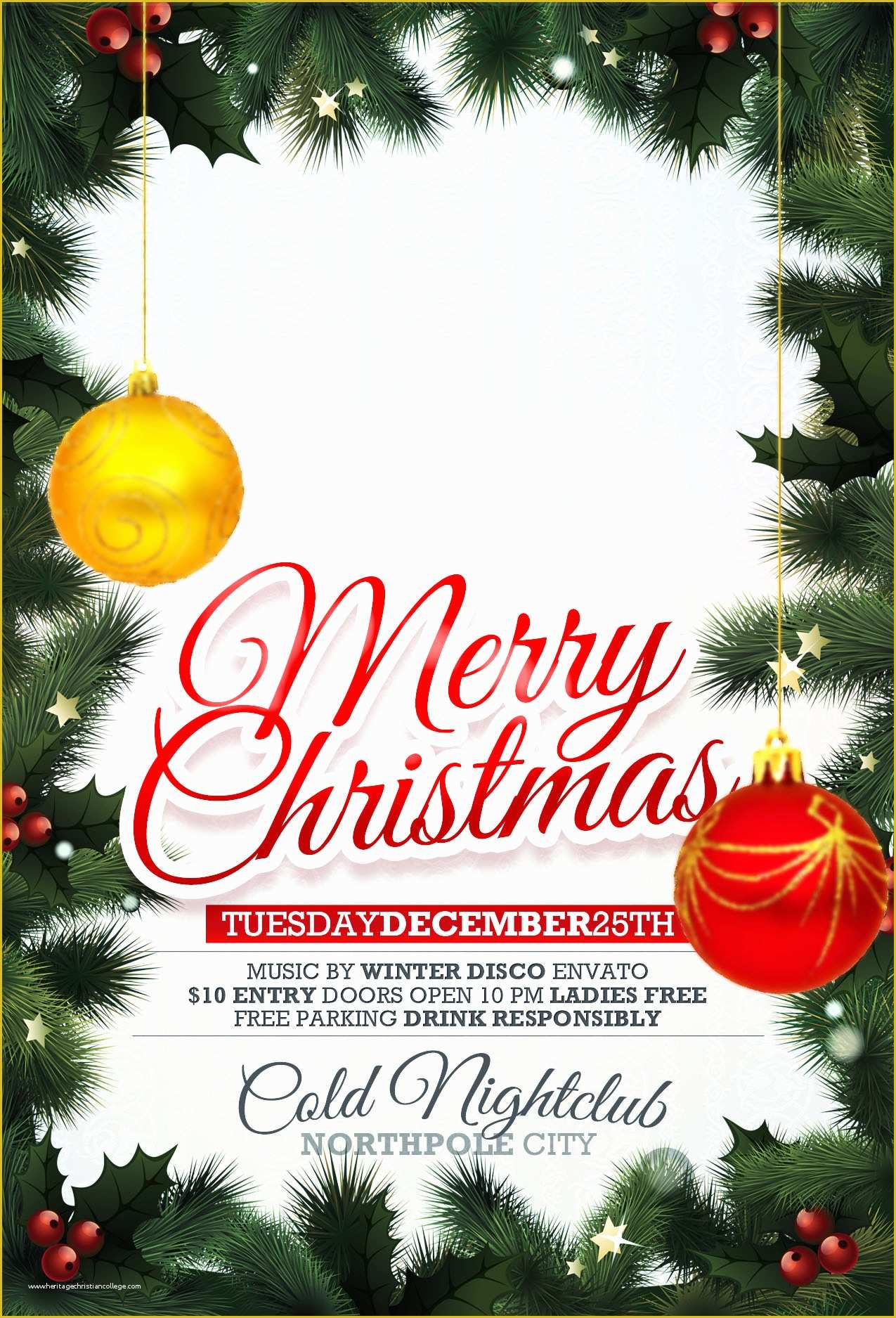 Christmas Party Flyer Template Free Of Free Printable Christmas Party Invitations Templates