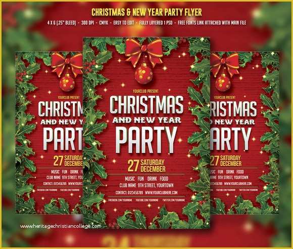 Christmas Party Flyer Template Free Psd Of Christmas & New Year Party Flyer Templates On Creative