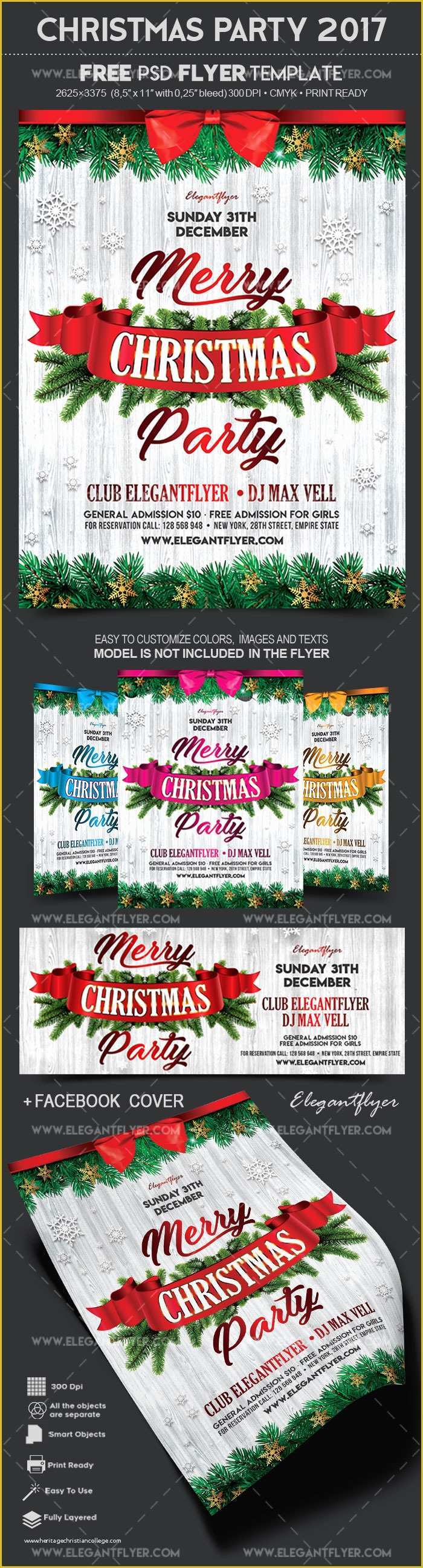 Christmas Party Flyer Template Free Psd Of Christmas Party 2017 – Free Flyer Psd Template – by