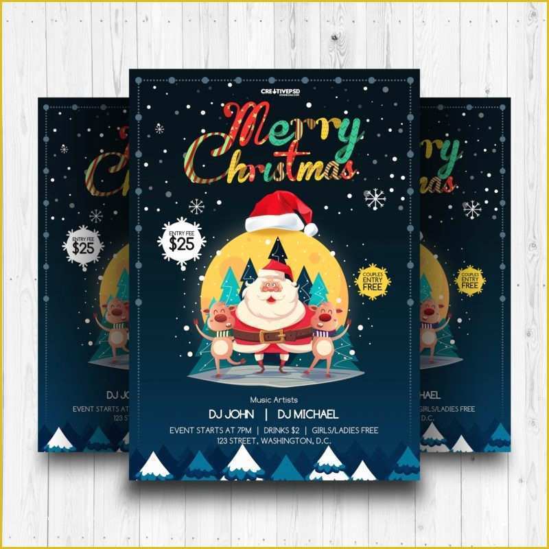 Christmas Party Flyer Template Free Psd Of Christmas Party Flyer Free Psd Mockup