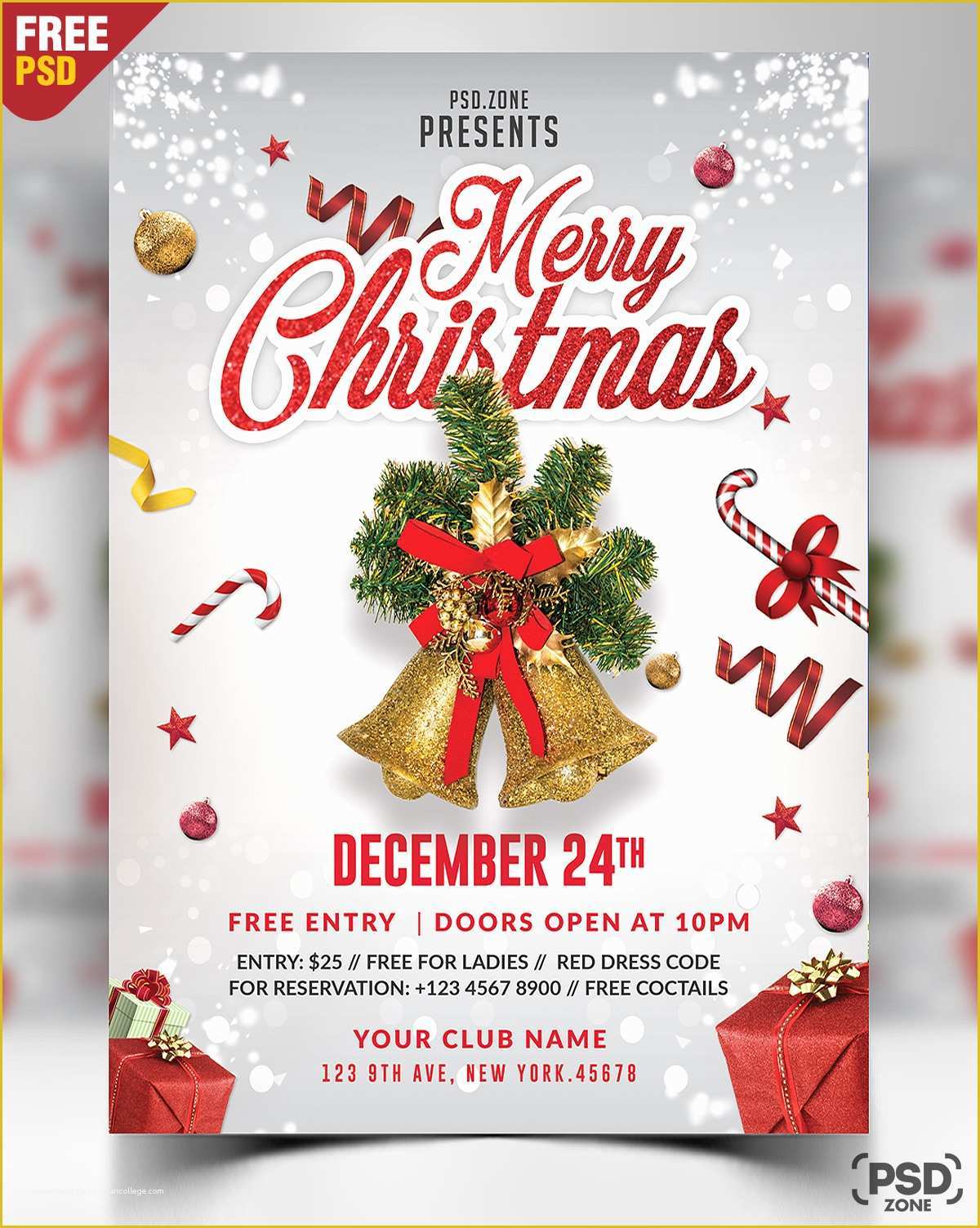 Christmas Party Flyer Template Free Psd Of Merry Christmas Flyer Free Psd Psd Zone