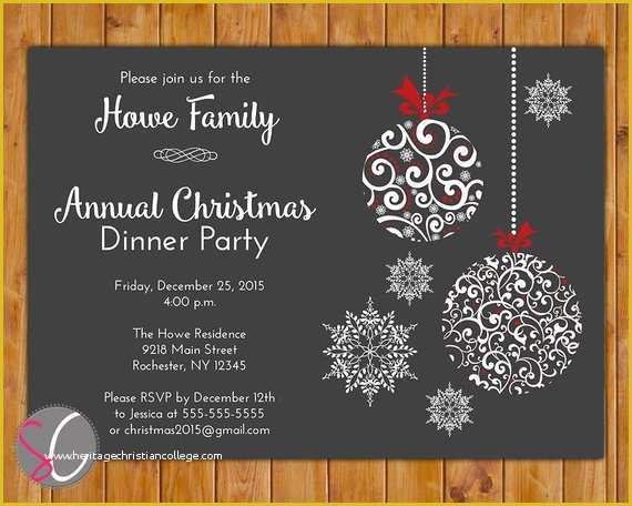 Christmas Party Invitation Email Templates Free Of Annual Christmas Dinner Party Invite Celebration Holiday