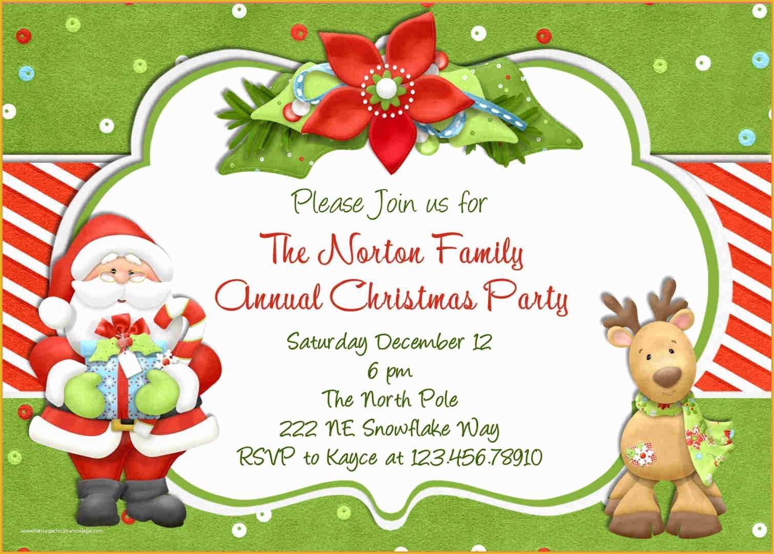 Christmas Party Invitation Templates Free Printable Of 15 Christmas Party Invitation Template