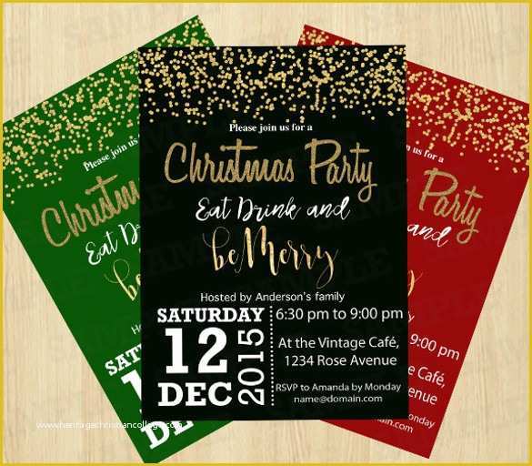 Christmas Party Invitation Templates Free Printable Of 20 Christmas Invitation Templates Free Sample Example