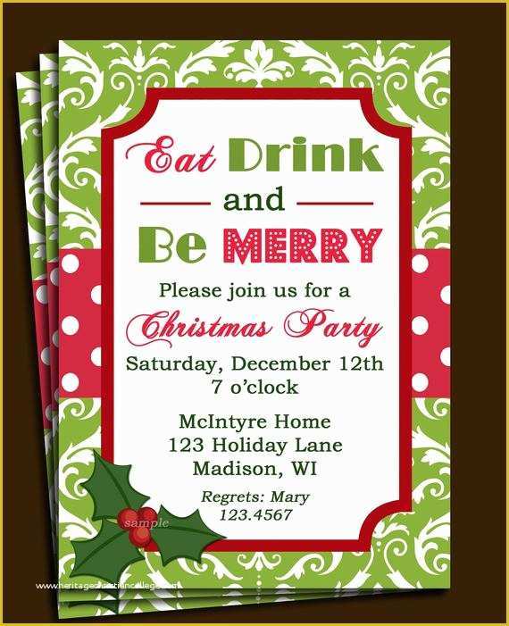 Christmas Party Invitation Templates Free Printable Of Christmas Party Invitation Printable or Printed with Free