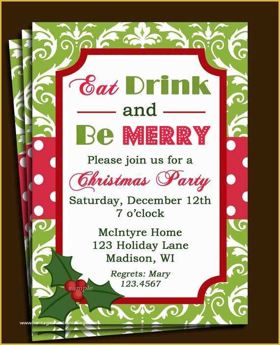 Christmas Party Invitation Templates Free Printable Of Christmas Party Invitation Printable or Printed with Free