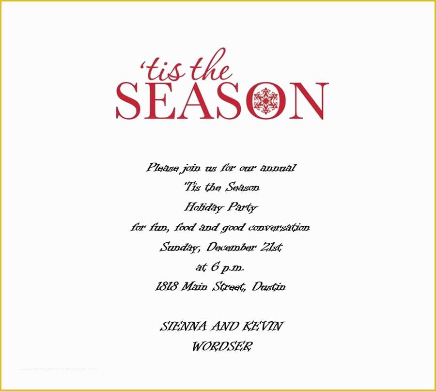 Christmas Party Invitation Templates Free Word Of Christmas Party Invitation 4 Wording