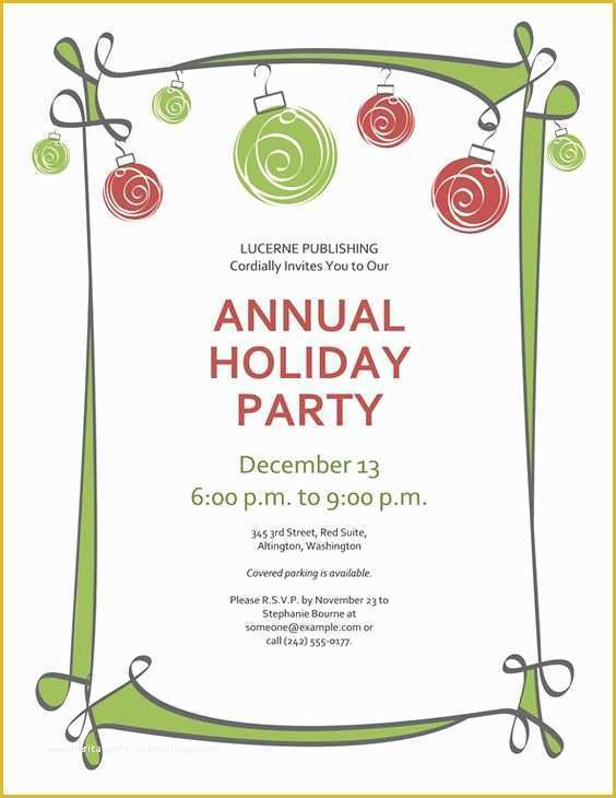 Christmas Party Invitation Templates Free Word Of Free Printable Christmas Invitations Template