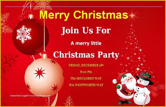 Christmas Party Invitation Templates Free Word Of Ms Word Merry Christmas Party Invitation Cards