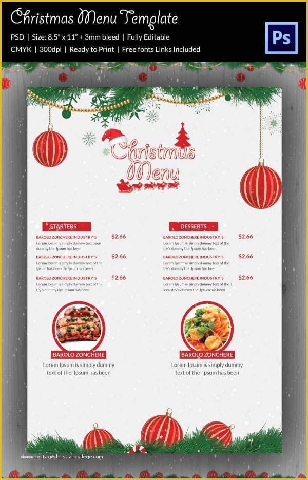 Christmas Word Templates Free Download Of Christmas Menu Template 37 Free Psd Eps Ai