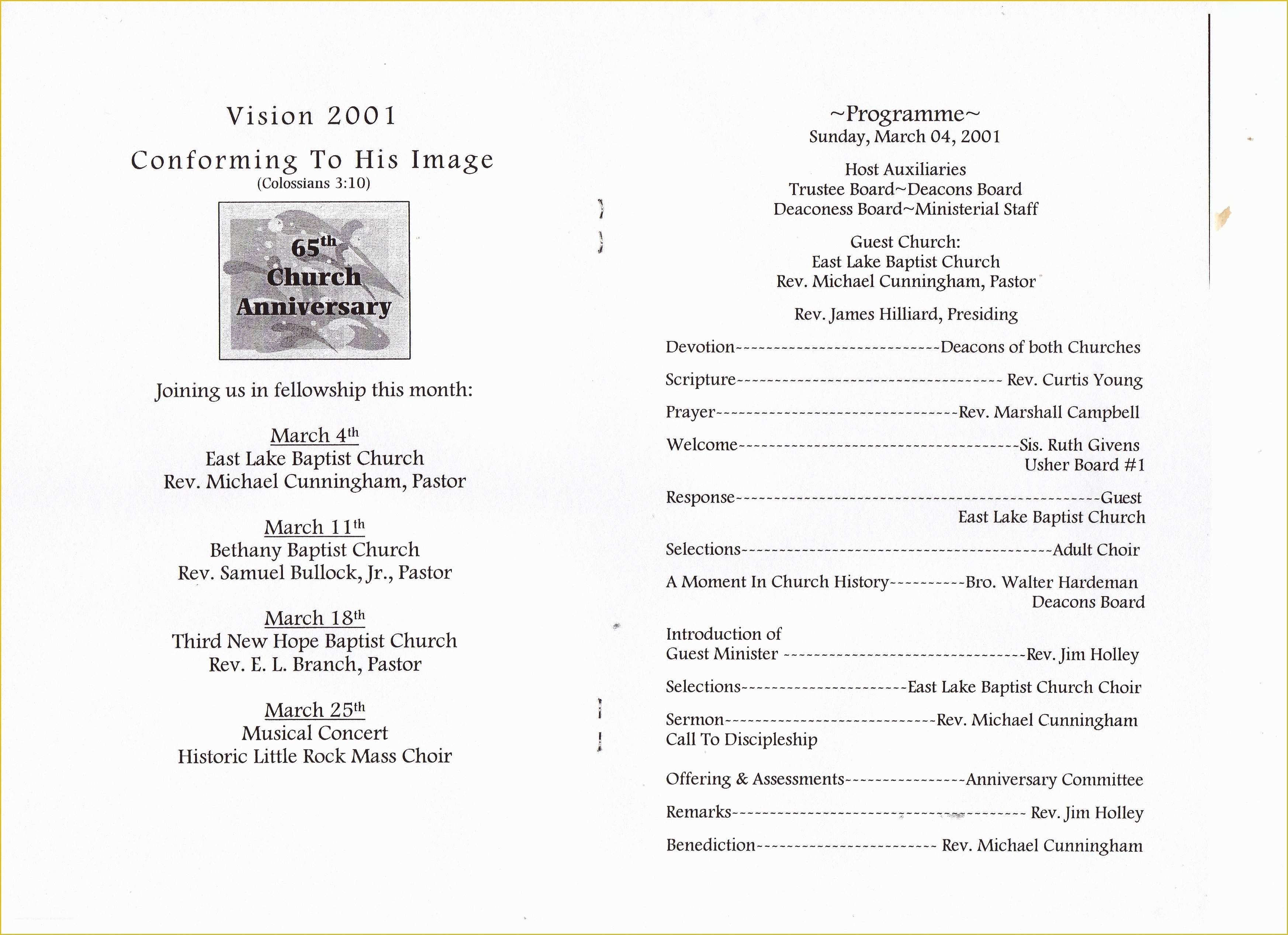 Church Anniversary Program Templates Free Of Best S Of Appreciation Program Outline Pastor