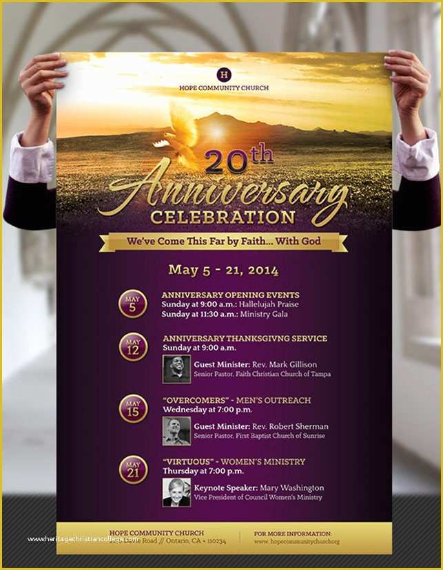 Church Anniversary Program Templates Free Of Church Anniversary Flyer and Poster Template