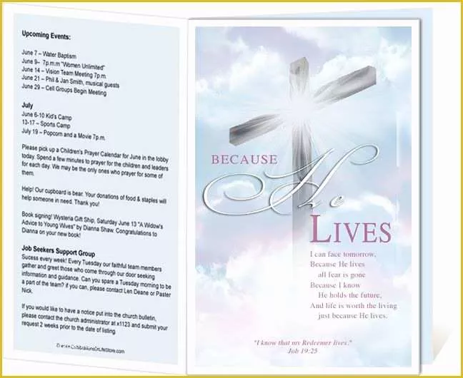 Church Anniversary Program Templates Free Of Church Bulletin Templates Cross Church Bulletin Template