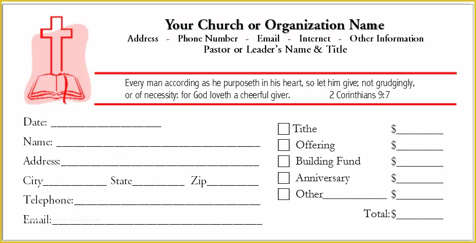 Church Offering Envelopes Templates Free Of Custom Printed Tithes and Offering Envelopes for Churches