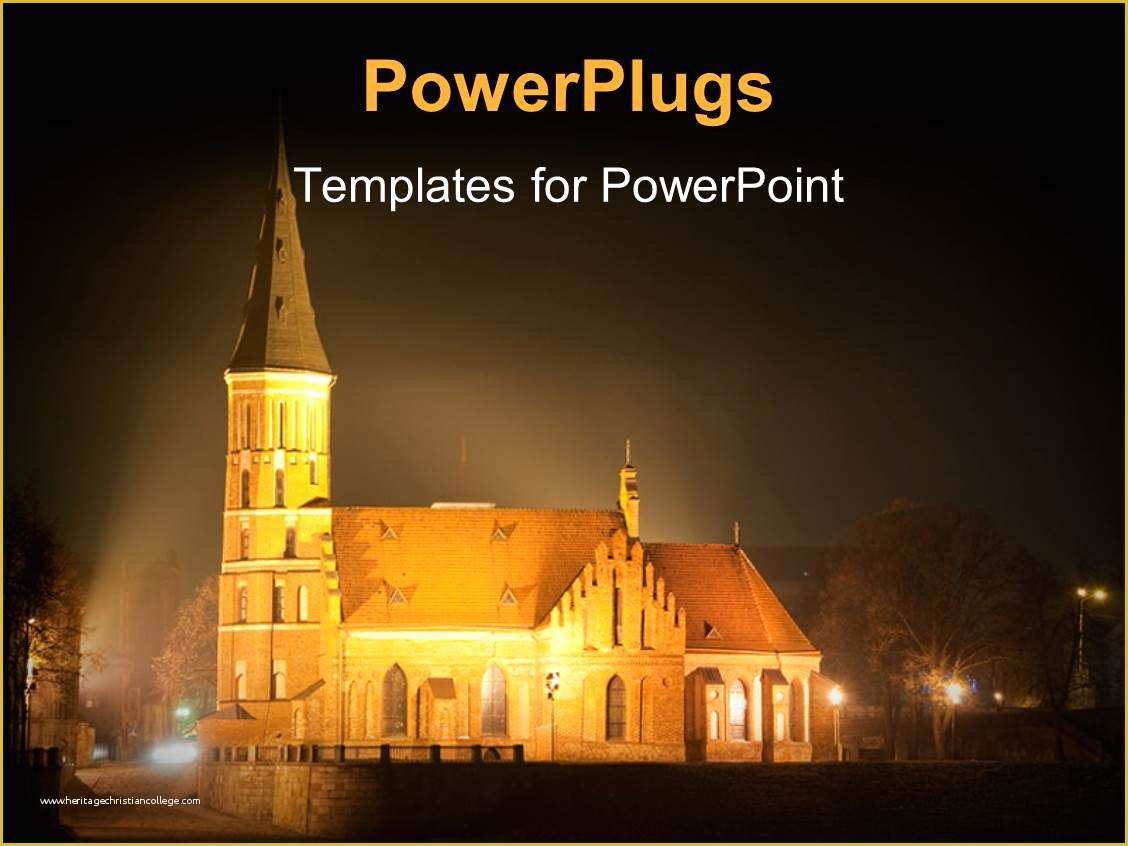 Church Ppt Templates Free Of Powerpoint Template Night View Of Bright Lights Lit
