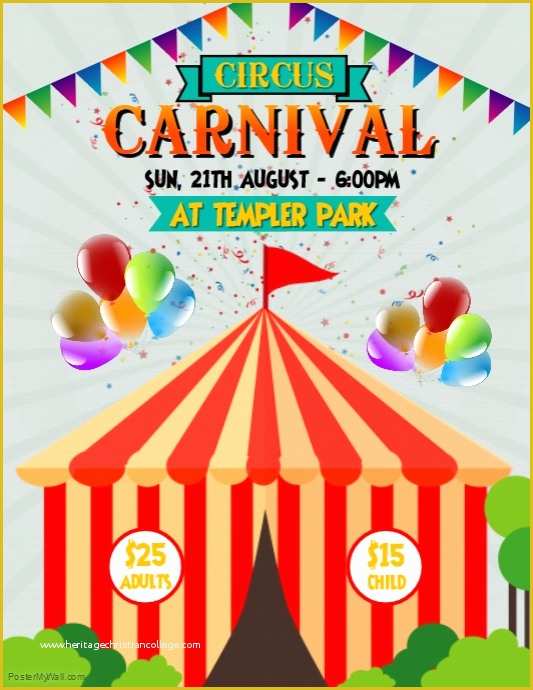 Circus Poster Template Free Download Of Circus Carnival Flyer Template