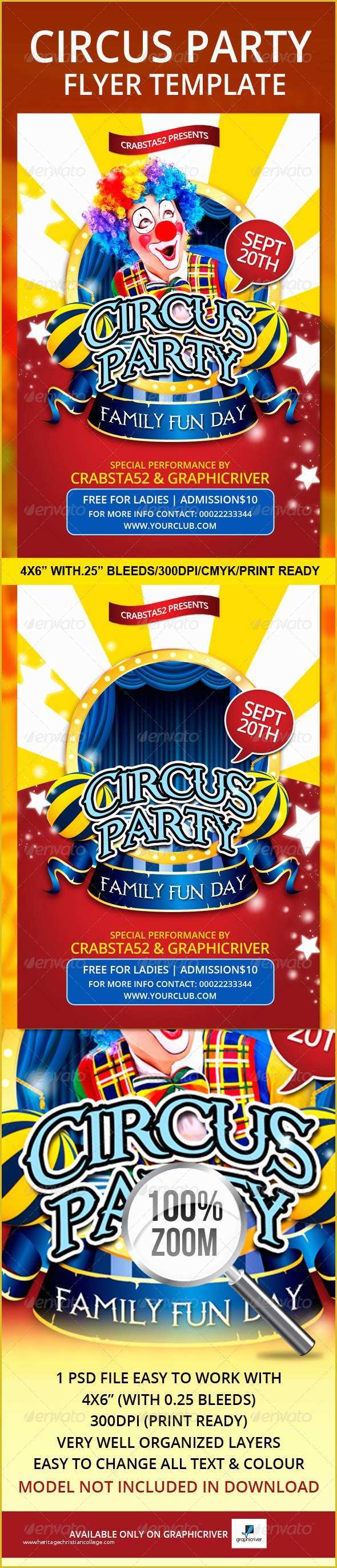 Circus Poster Template Free Download Of Circus Party Flyer Template by Crabsta52