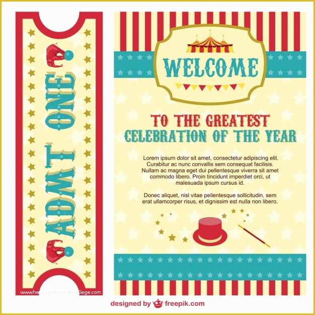 Circus Poster Template Free Download Of Circus Poster and Ticket Pack Vector