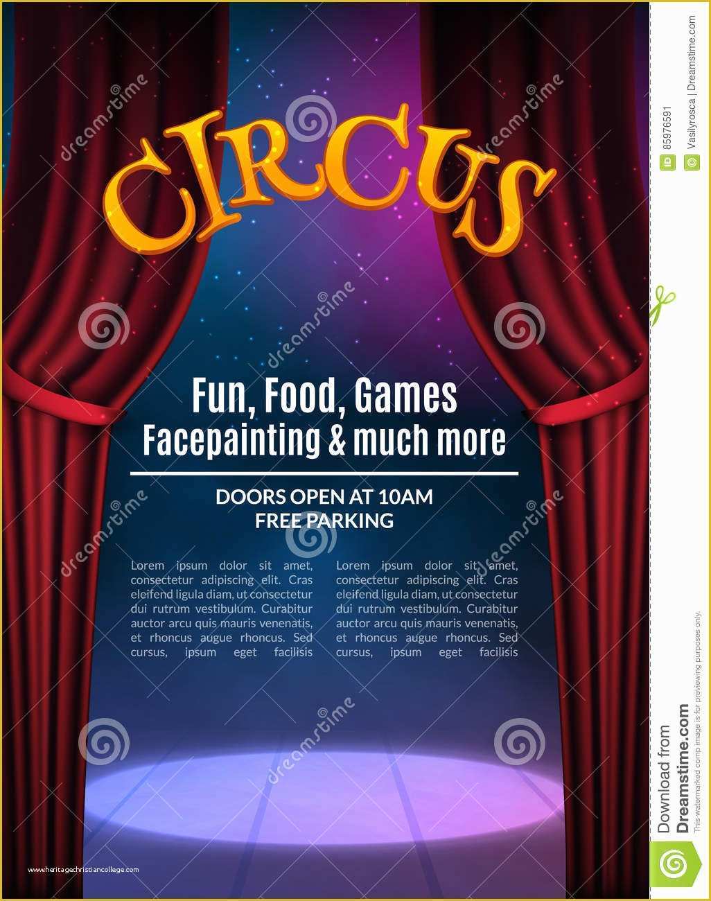 Circus Poster Template Free Download Of Circus Show Poster Template with Sign Festive Circus